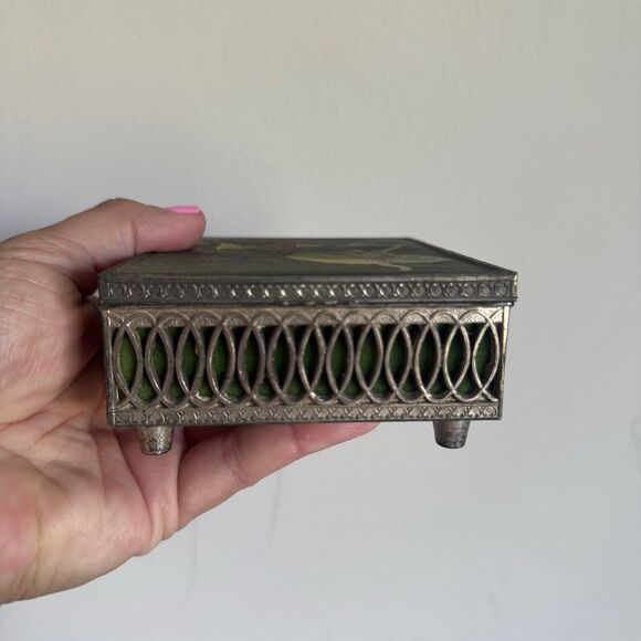 Vintage Degas Ballerina Dancers Ornate Metal Jewelry Box main image 5